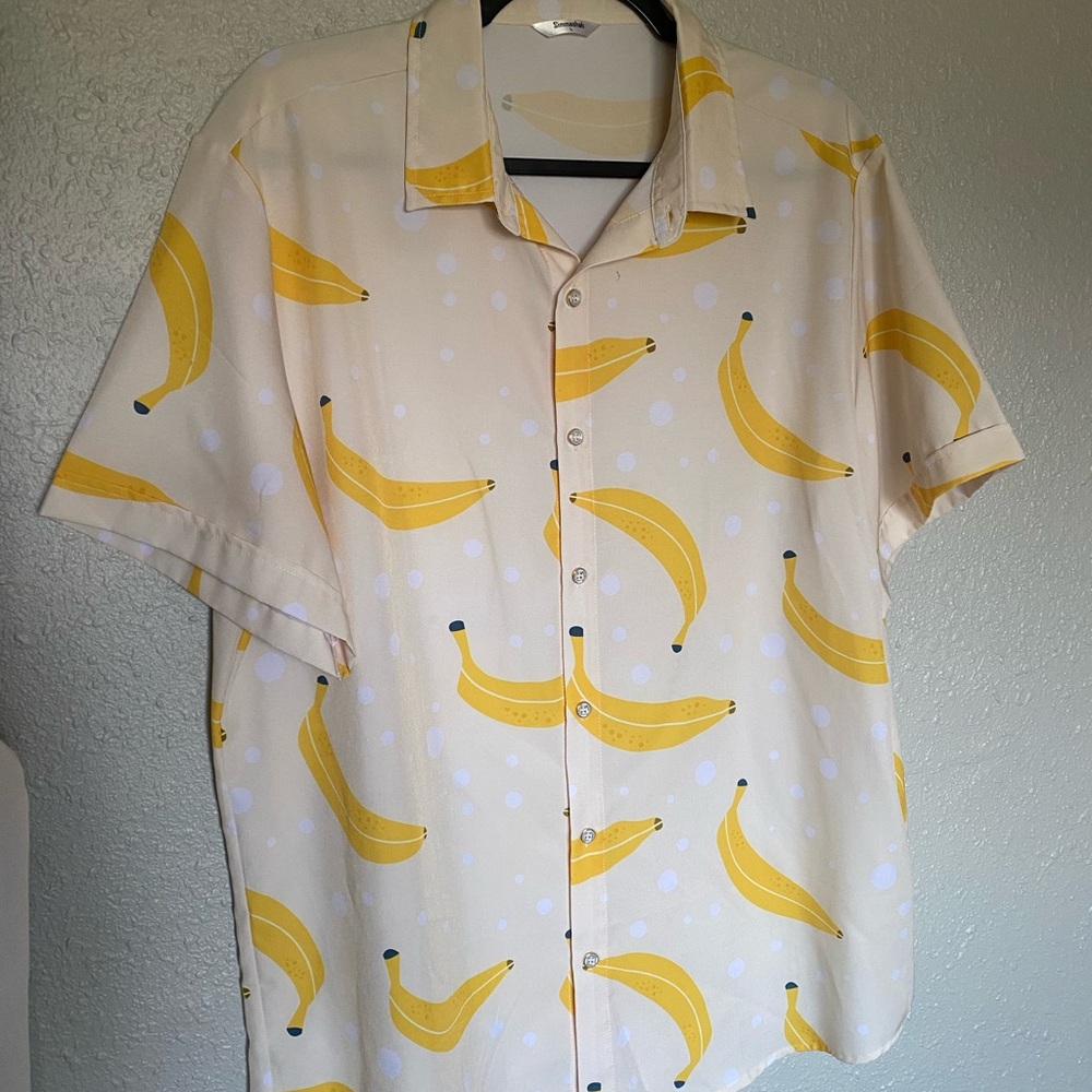 Banana Print Cream Shirt